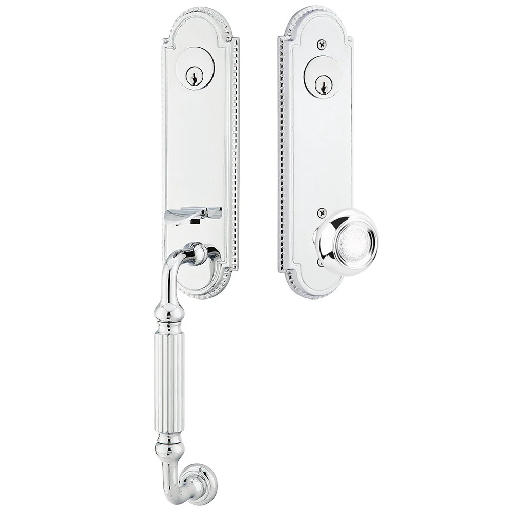 Emtek Orleans Tubular Entryset Monolithic with Belmont Knob