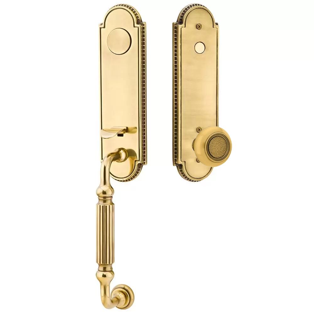 Emtek Orleans Tubular Entryset Monolithic with Belmont Knob