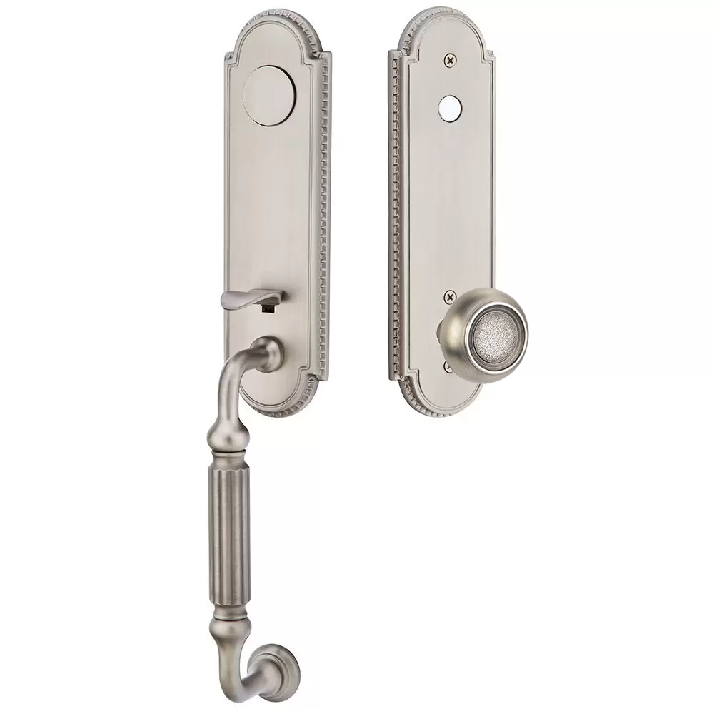 Emtek Orleans Tubular Entryset Monolithic with Belmont Knob