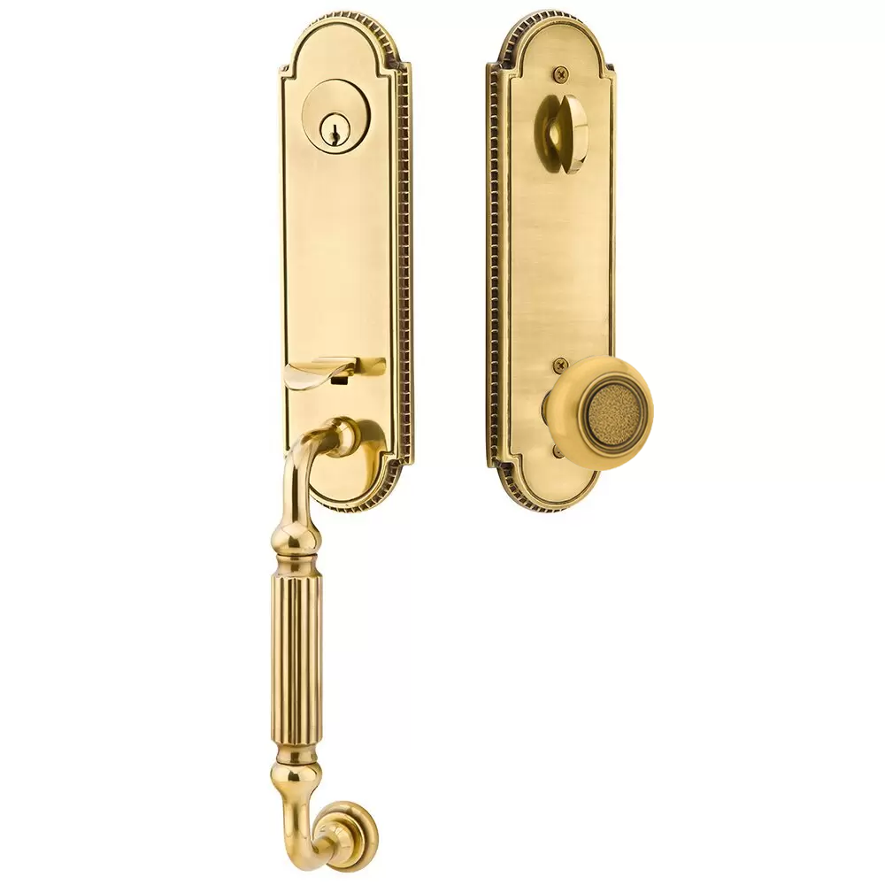 Emtek Orleans Tubular Entryset Monolithic with Belmont Knob