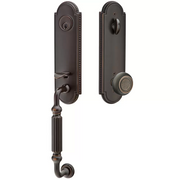Emtek Orleans Tubular Entryset Monolithic with Belmont Knob