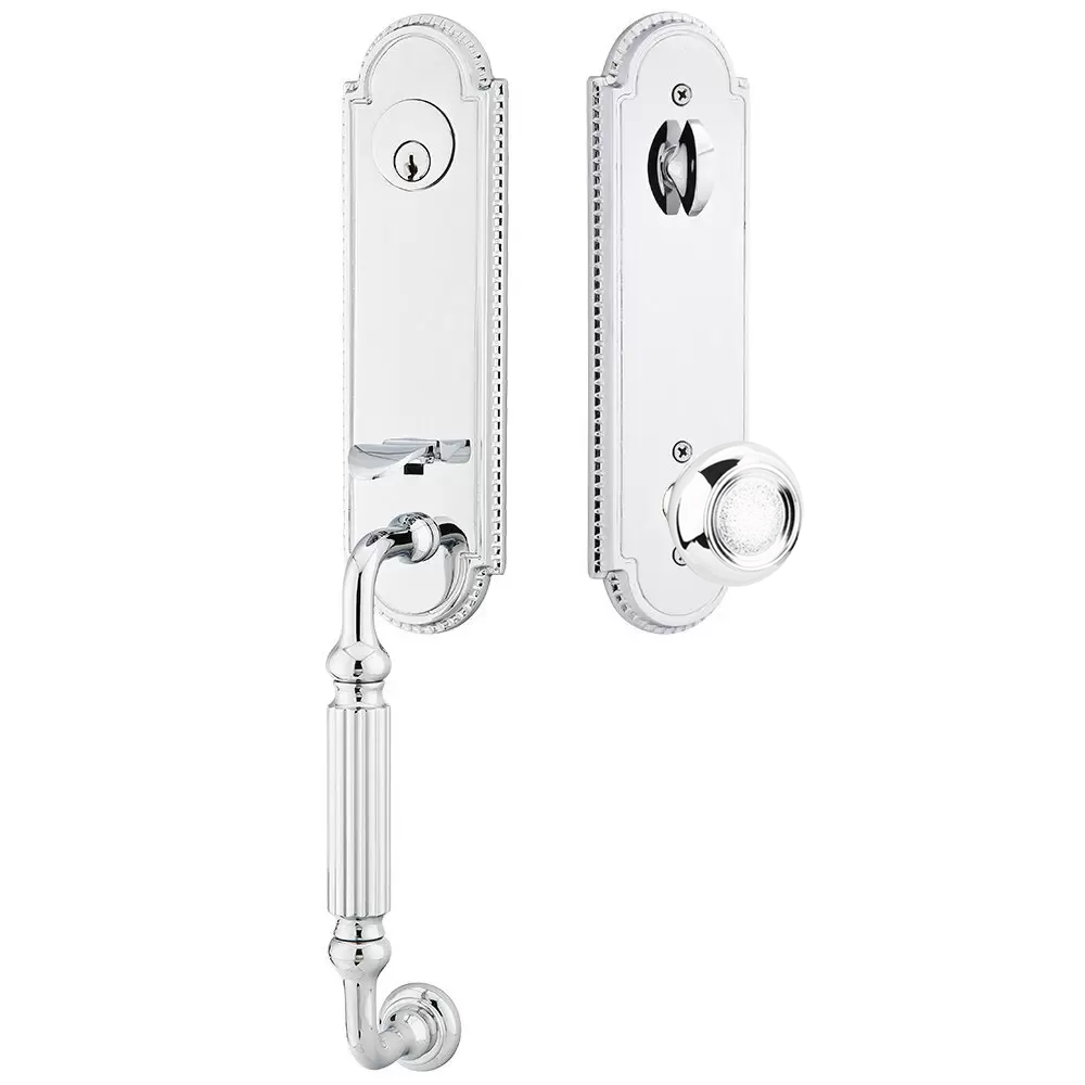 Emtek Orleans Tubular Entryset Monolithic with Belmont Knob
