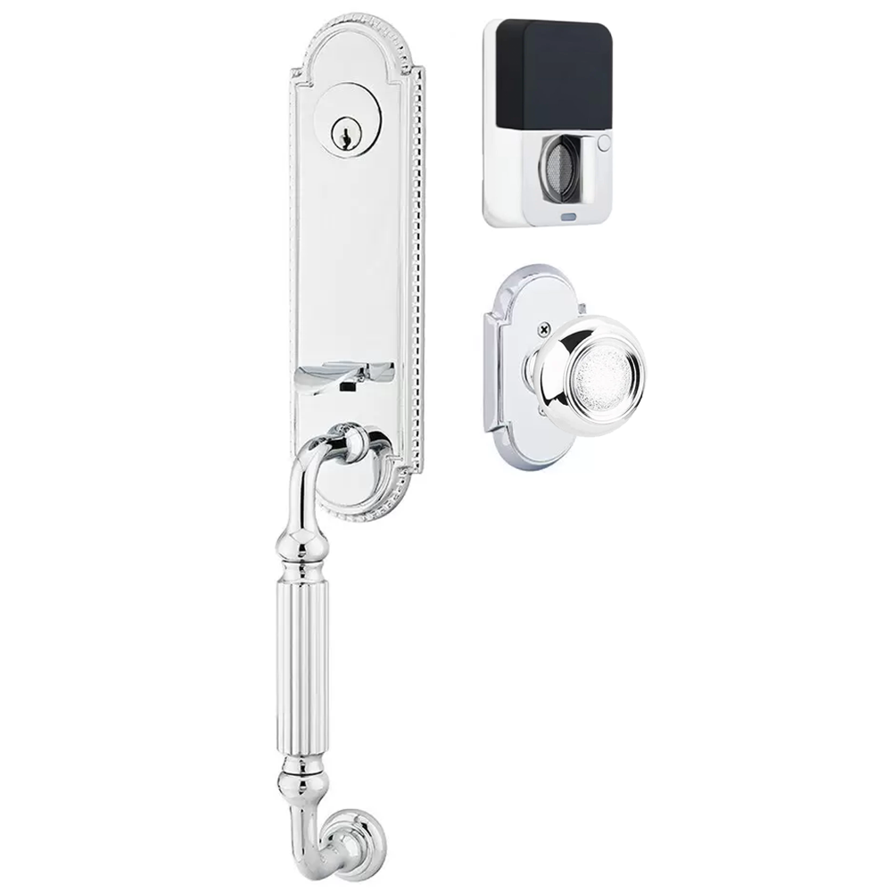Emtek Orleans Tubular Entryset Monolithic with Belmont Knob