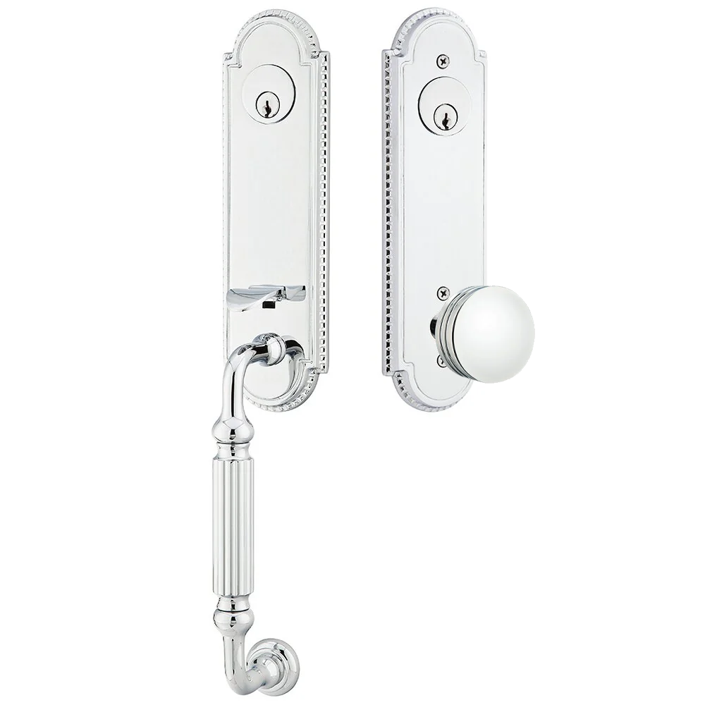 Emtek Orleans Tubular Entryset Monolithic with Bern Knob