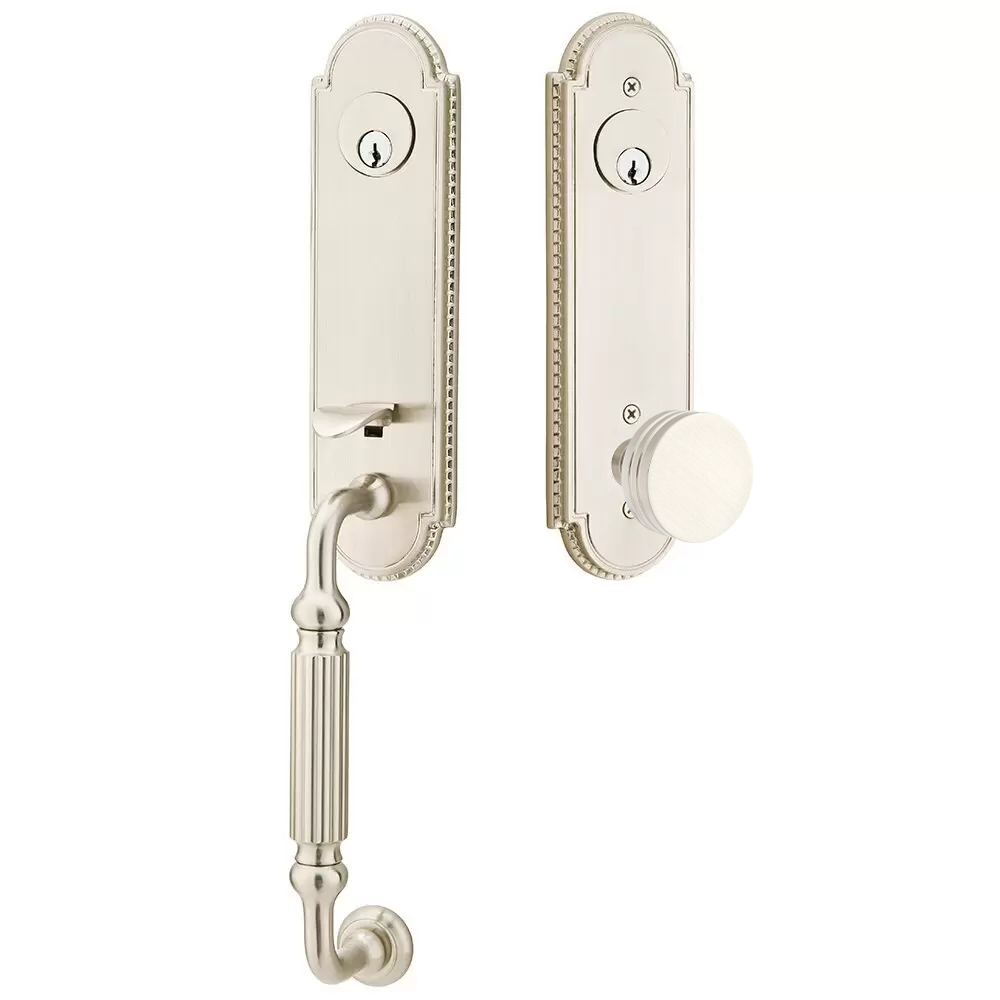 Emtek Orleans Tubular Entryset Monolithic with Bern Knob