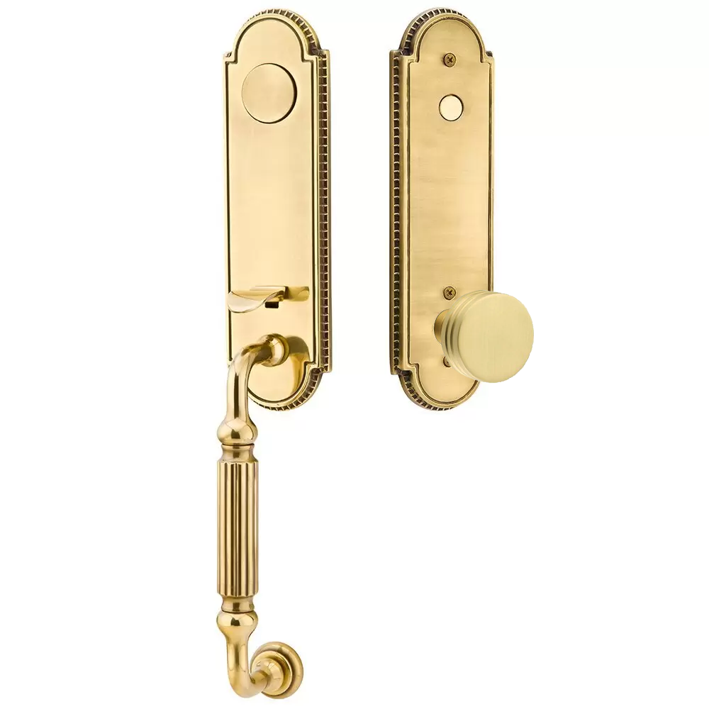 Emtek Orleans Tubular Entryset Monolithic with Bern Knob