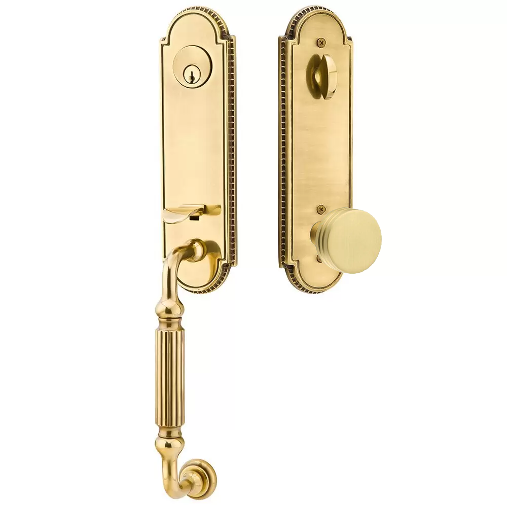 Emtek Orleans Tubular Entryset Monolithic with Bern Knob