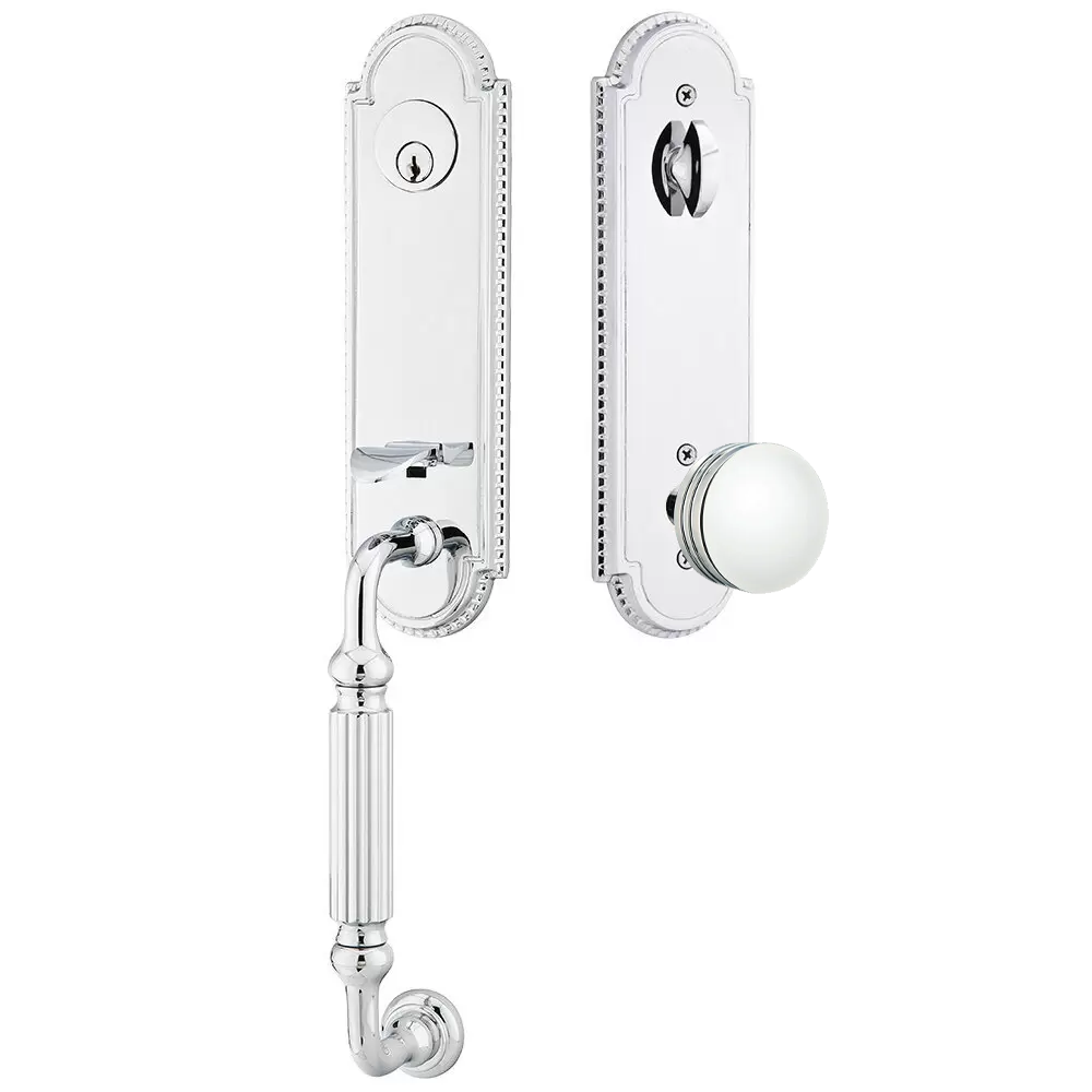 Emtek Orleans Tubular Entryset Monolithic with Bern Knob