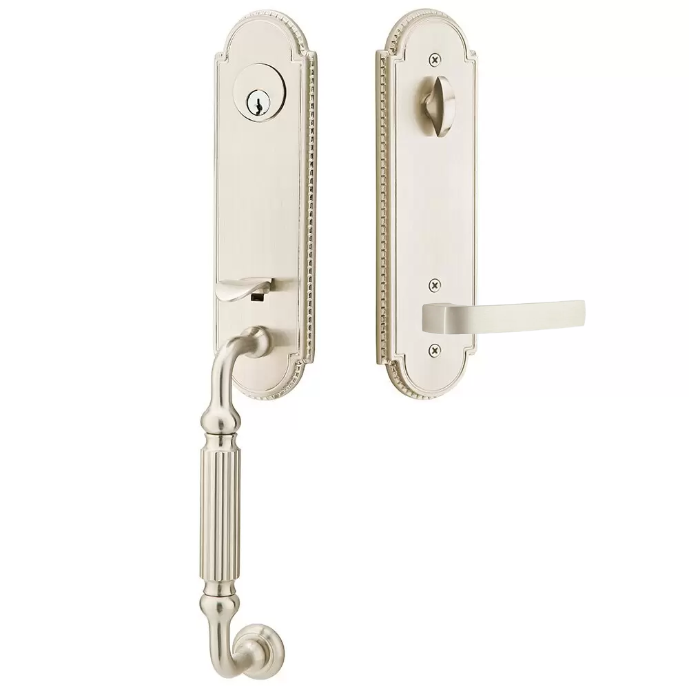 Emtek Orleans Tubular Entryset Monolithic with Breslin Lever