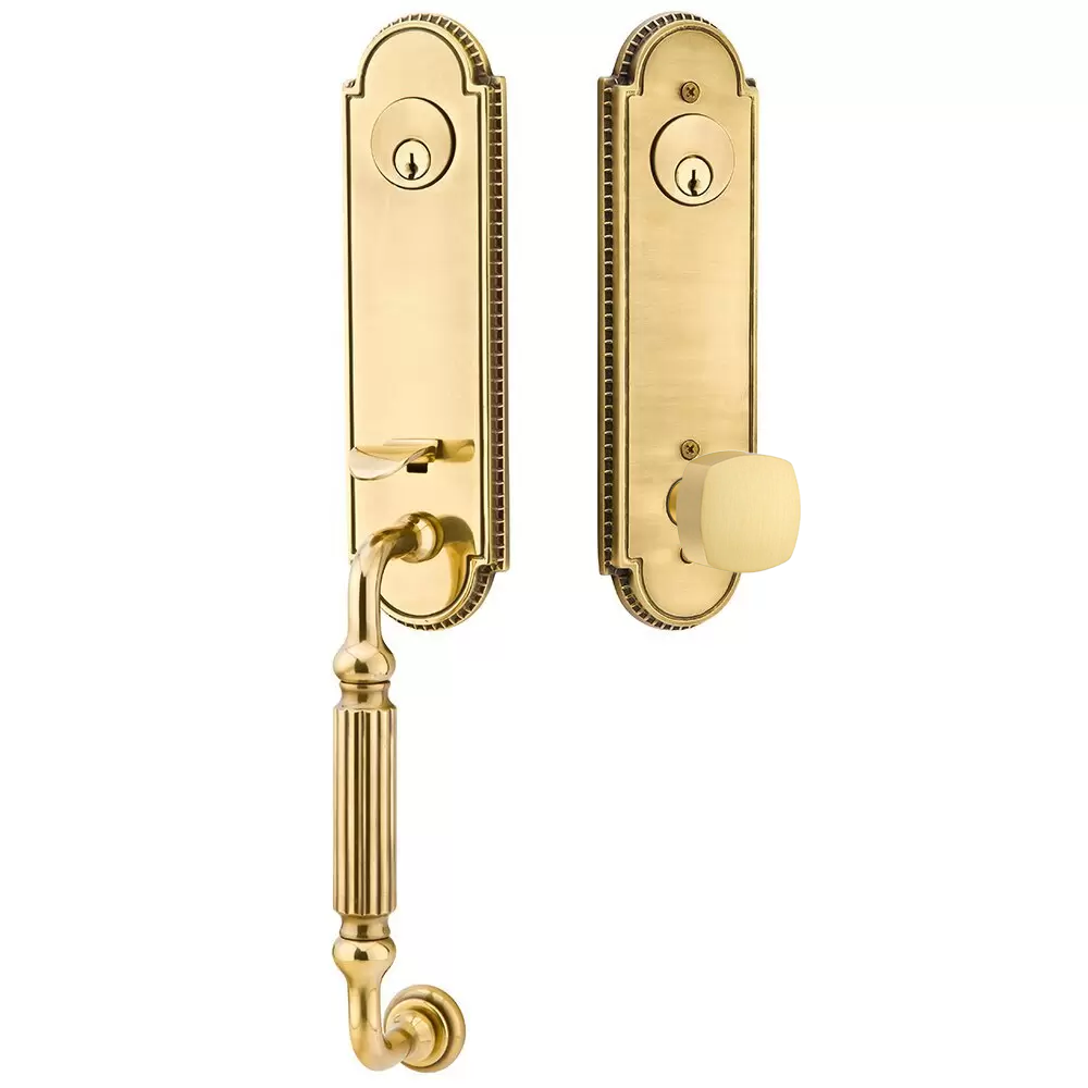 Emtek Orleans Tubular Entryset Monolithic with Freestone Knob