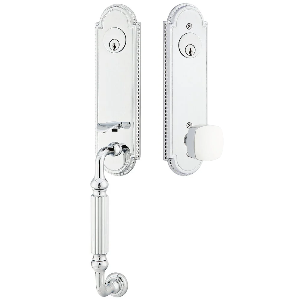 Emtek Orleans Tubular Entryset Monolithic with Freestone Knob