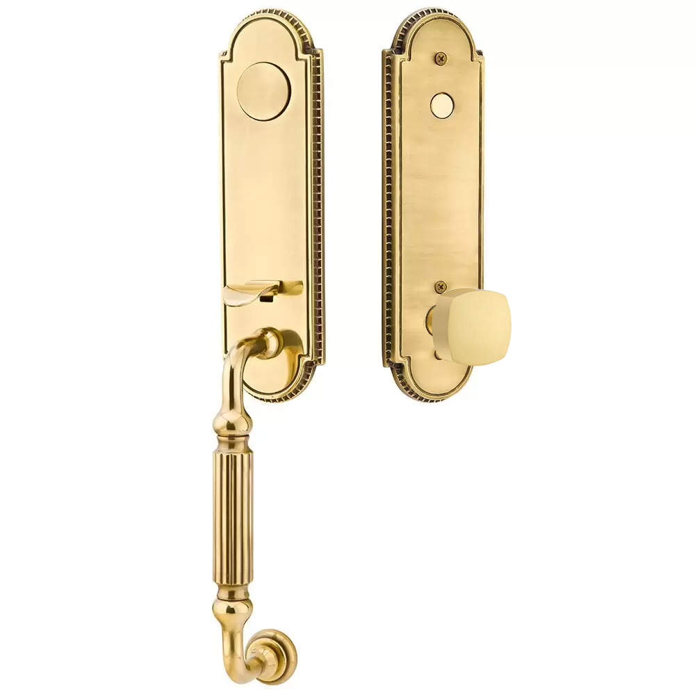 Emtek Orleans Tubular Entryset Monolithic with Freestone Knob