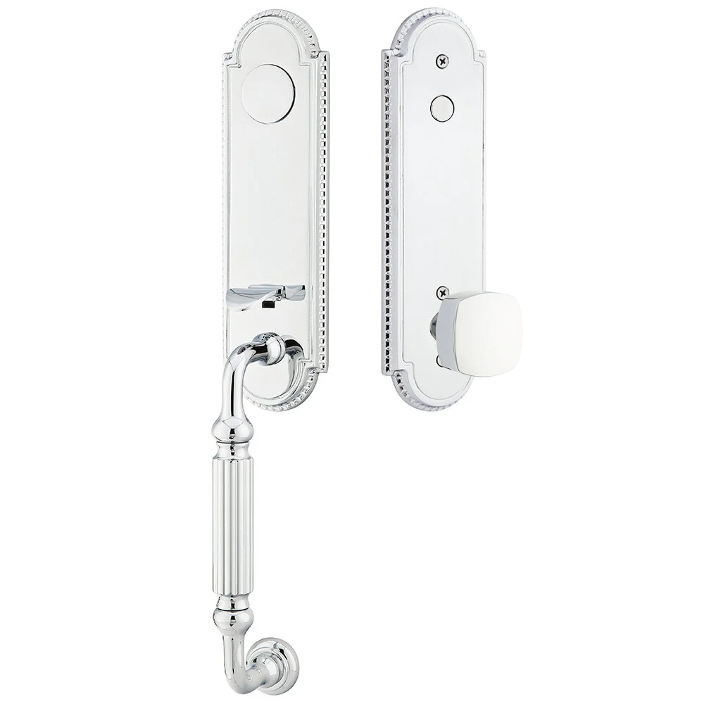 Emtek Orleans Tubular Entryset Monolithic with Freestone Knob