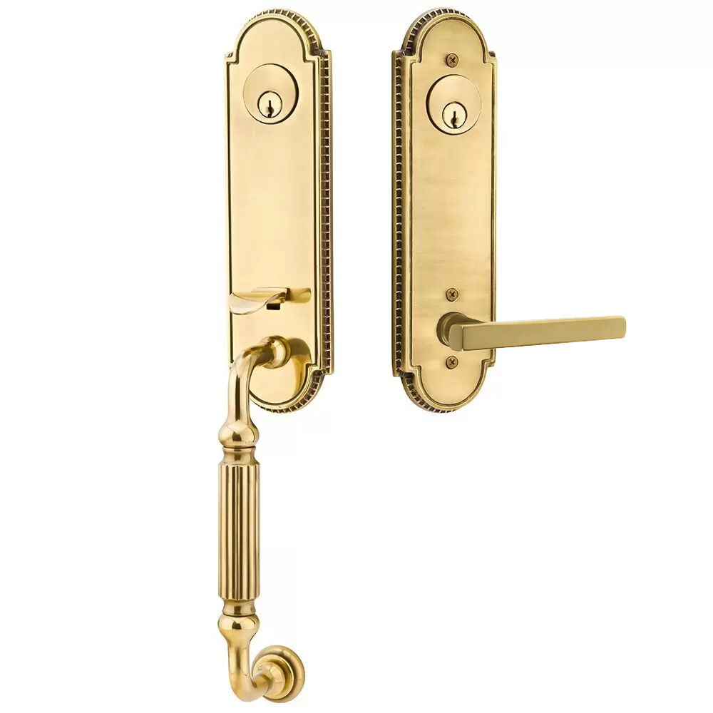 Emtek Orleans Tubular Entryset Monolithic with Freestone Lever