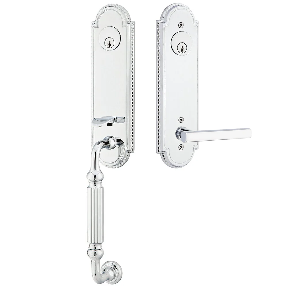 Emtek Orleans Tubular Entryset Monolithic with Freestone Lever