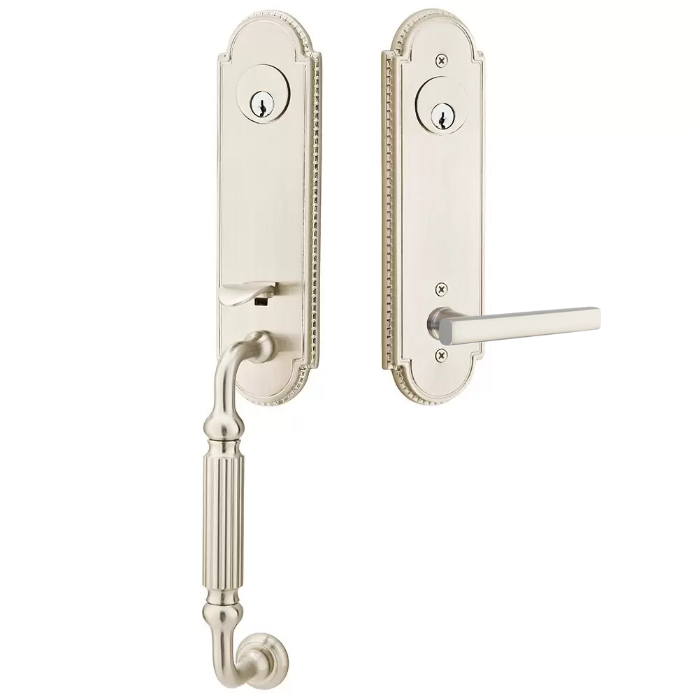 Emtek Orleans Tubular Entryset Monolithic with Freestone Lever