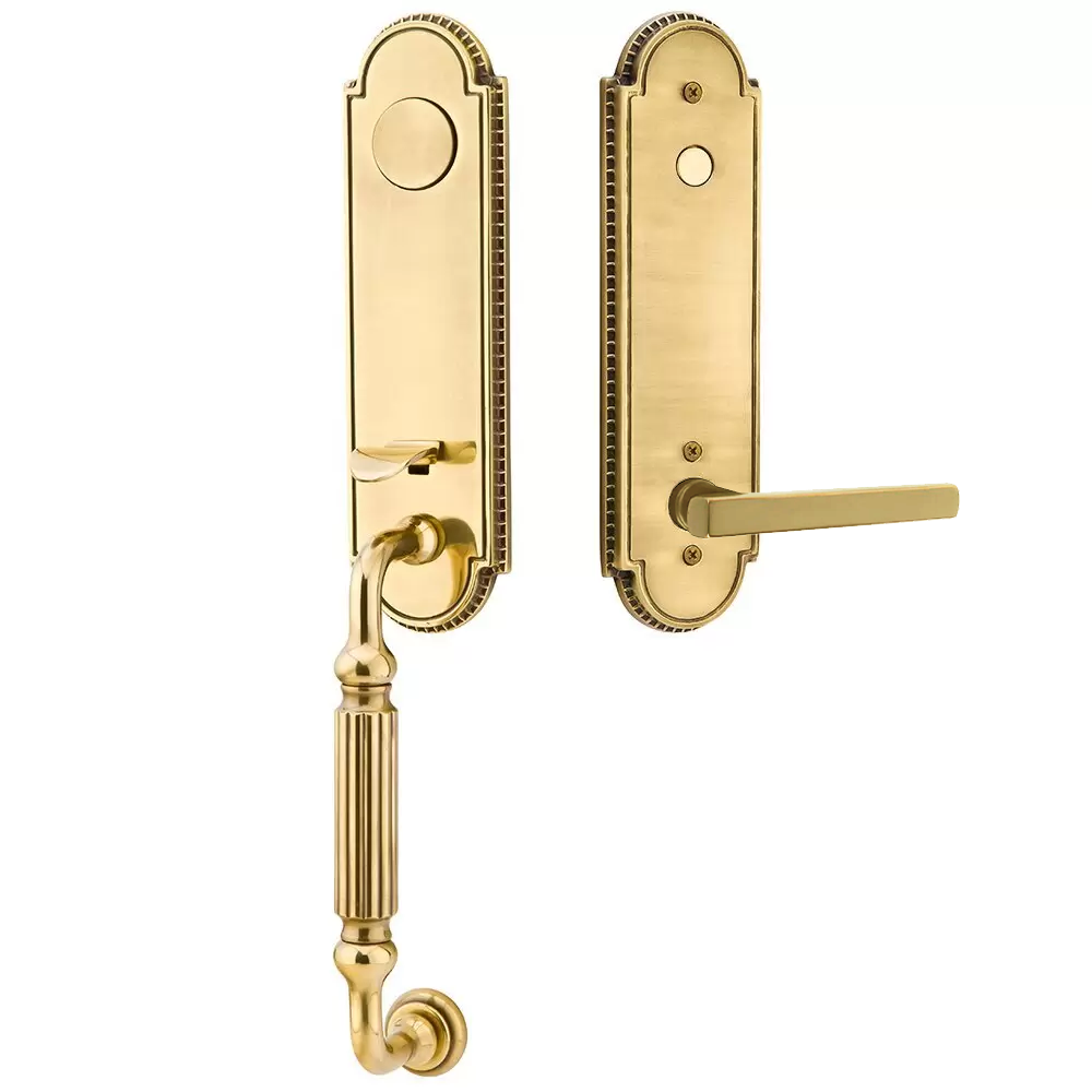 Emtek Orleans Tubular Entryset Monolithic with Freestone Lever