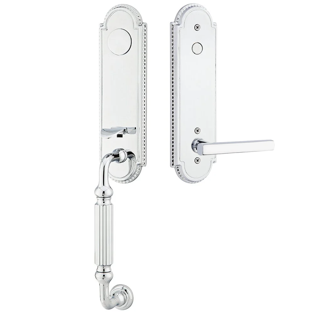 Emtek Orleans Tubular Entryset Monolithic with Freestone Lever