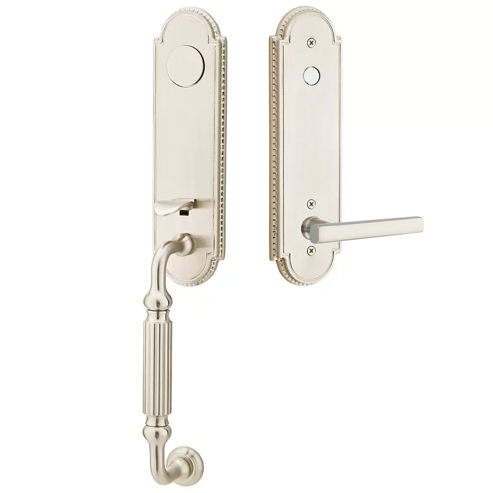 Emtek Orleans Tubular Entryset Monolithic with Freestone Lever