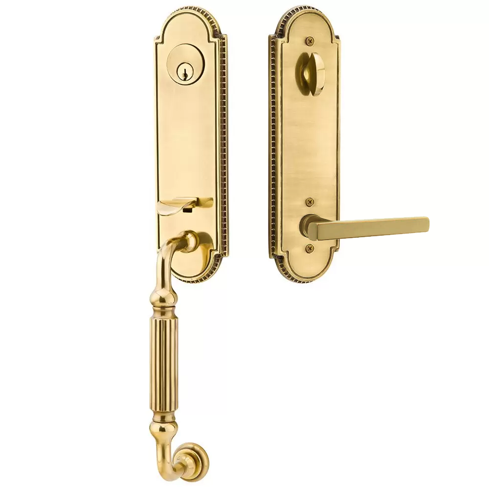 Emtek Orleans Tubular Entryset Monolithic with Freestone Lever