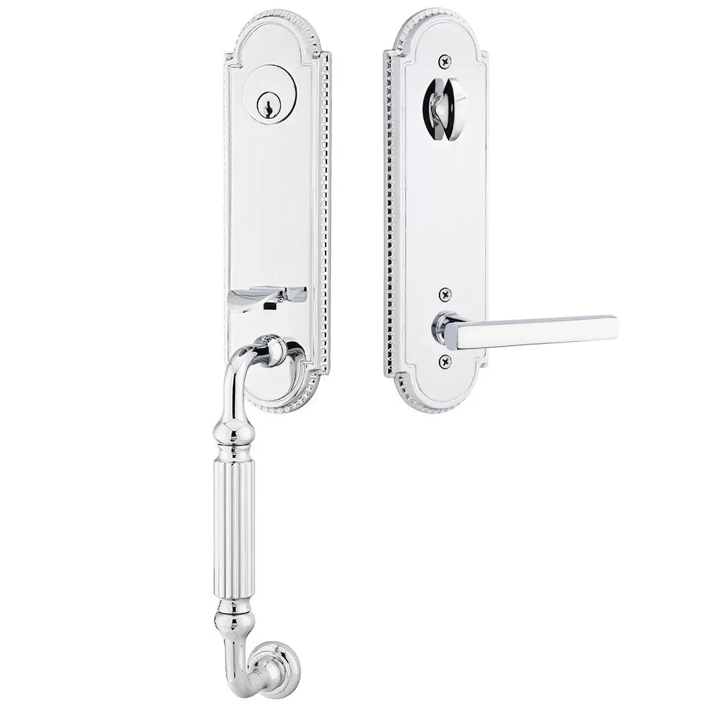 Emtek Orleans Tubular Entryset Monolithic with Freestone Lever