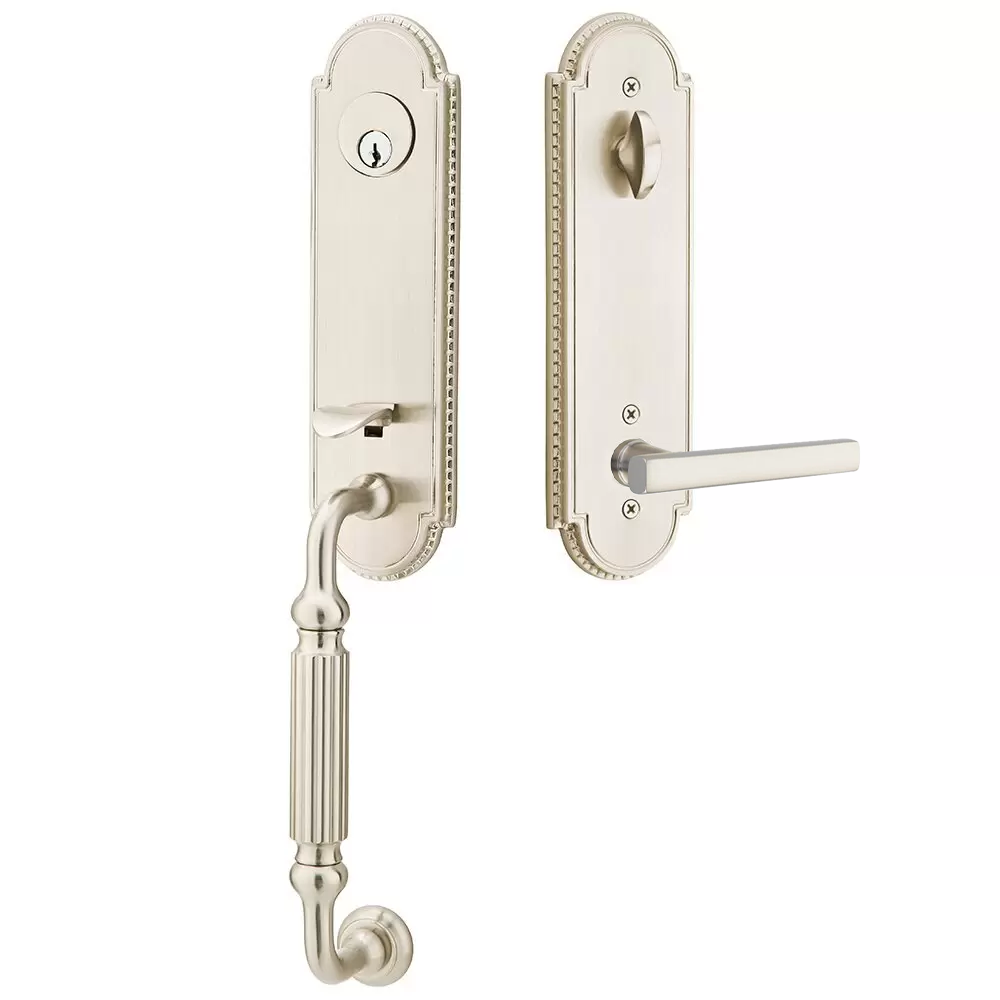 Emtek Orleans Tubular Entryset Monolithic with Freestone Lever