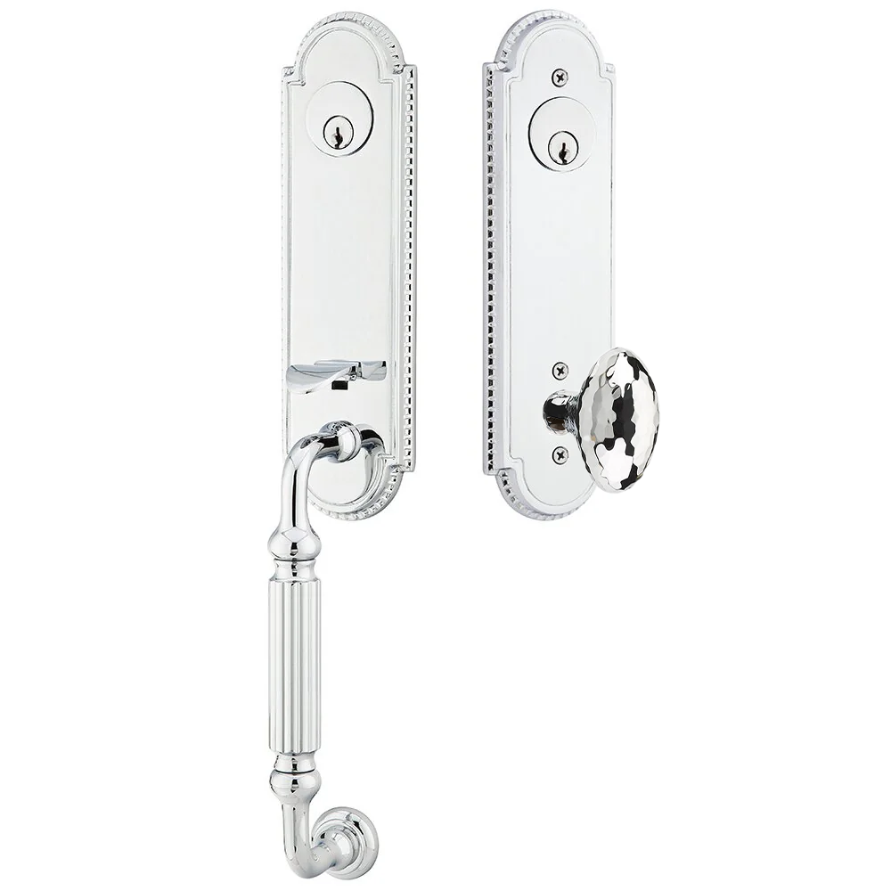Emtek Orleans Tubular Entryset Monolithic with Hammered Egg Knob