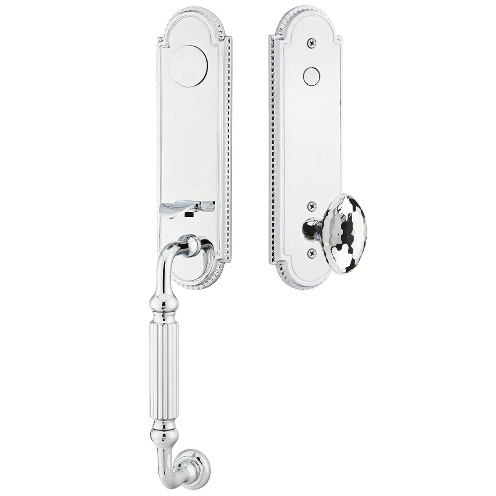 Emtek Orleans Tubular Entryset Monolithic with Hammered Egg Knob