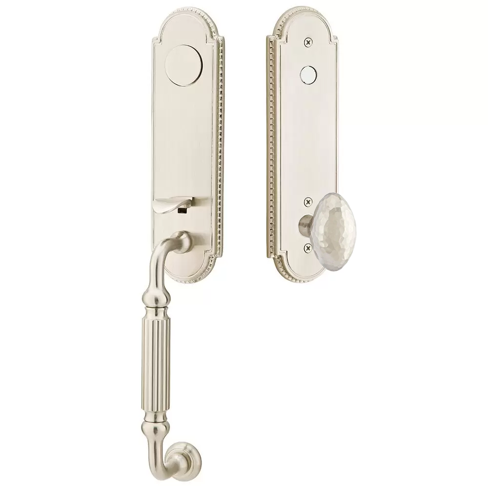 Emtek Orleans Tubular Entryset Monolithic with Hammered Egg Knob