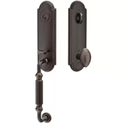 Emtek Orleans Tubular Entryset Monolithic with Hammered Egg Knob