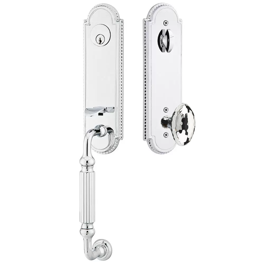 Emtek Orleans Tubular Entryset Monolithic with Hammered Egg Knob