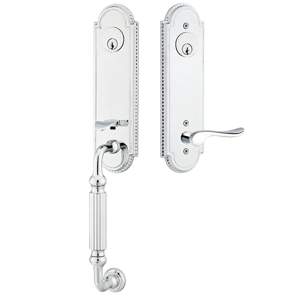 Emtek Orleans Tubular Entryset Monolithic with Luzern Lever