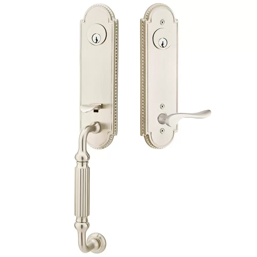 Emtek Orleans Tubular Entryset Monolithic with Luzern Lever