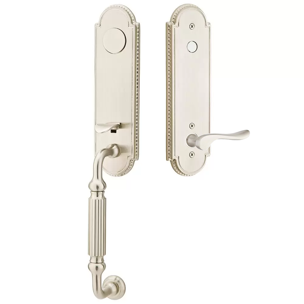 Emtek Orleans Tubular Entryset Monolithic with Luzern Lever