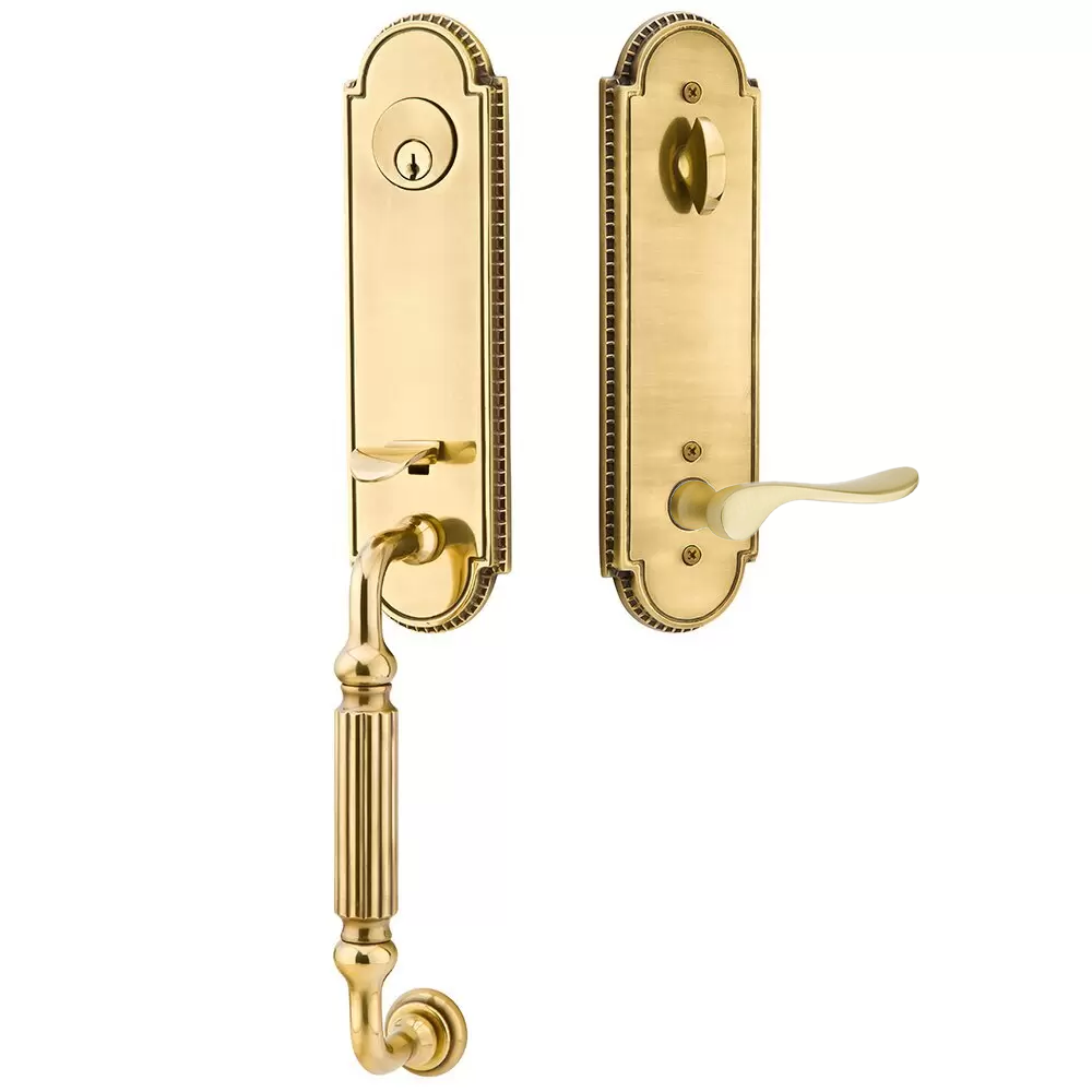 Emtek Orleans Tubular Entryset Monolithic with Luzern Lever