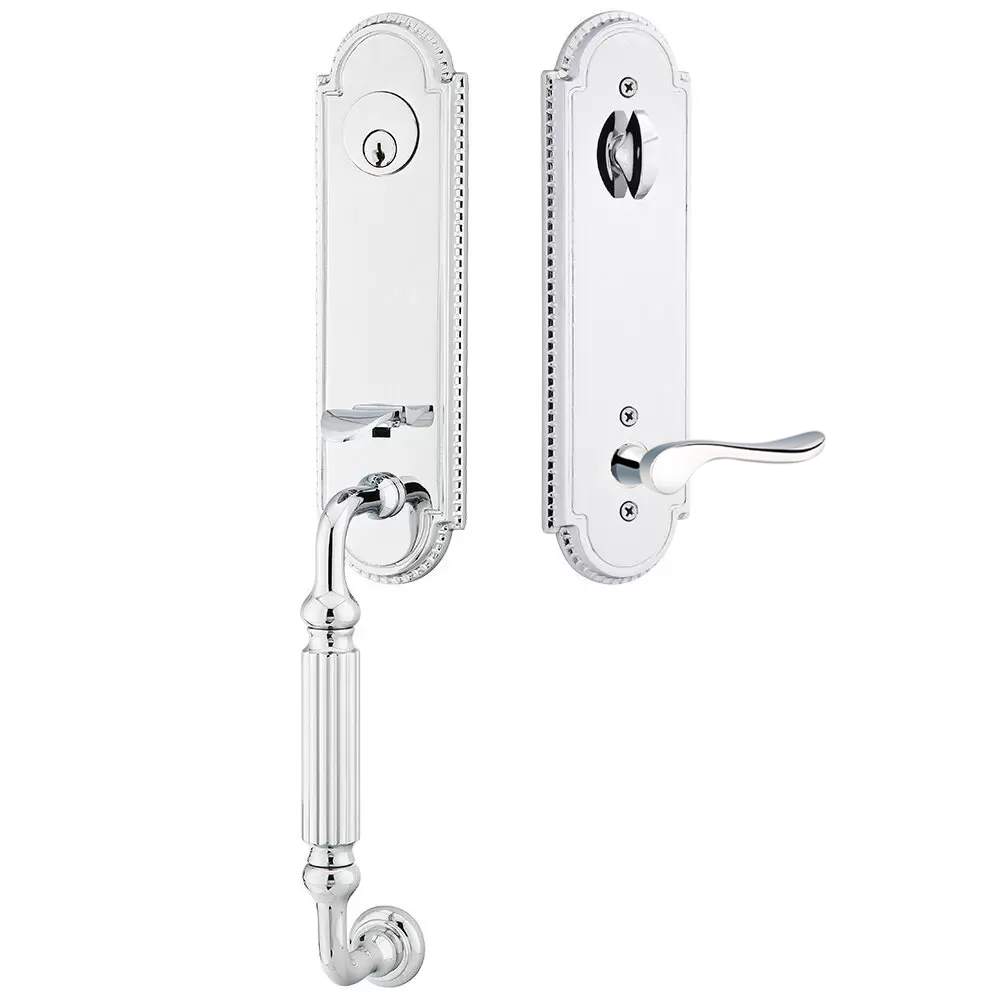 Emtek Orleans Tubular Entryset Monolithic with Luzern Lever