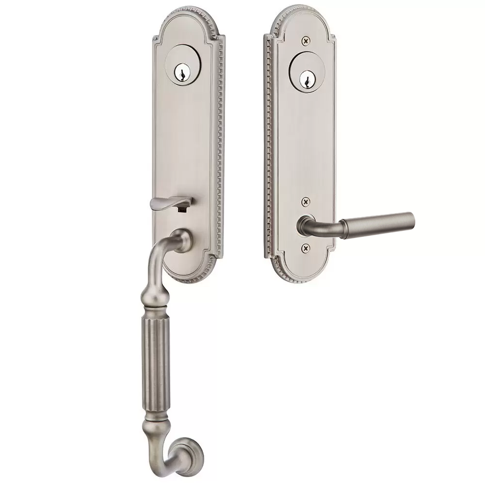 Emtek Orleans Tubular Entryset Monolithic with Manning Lever