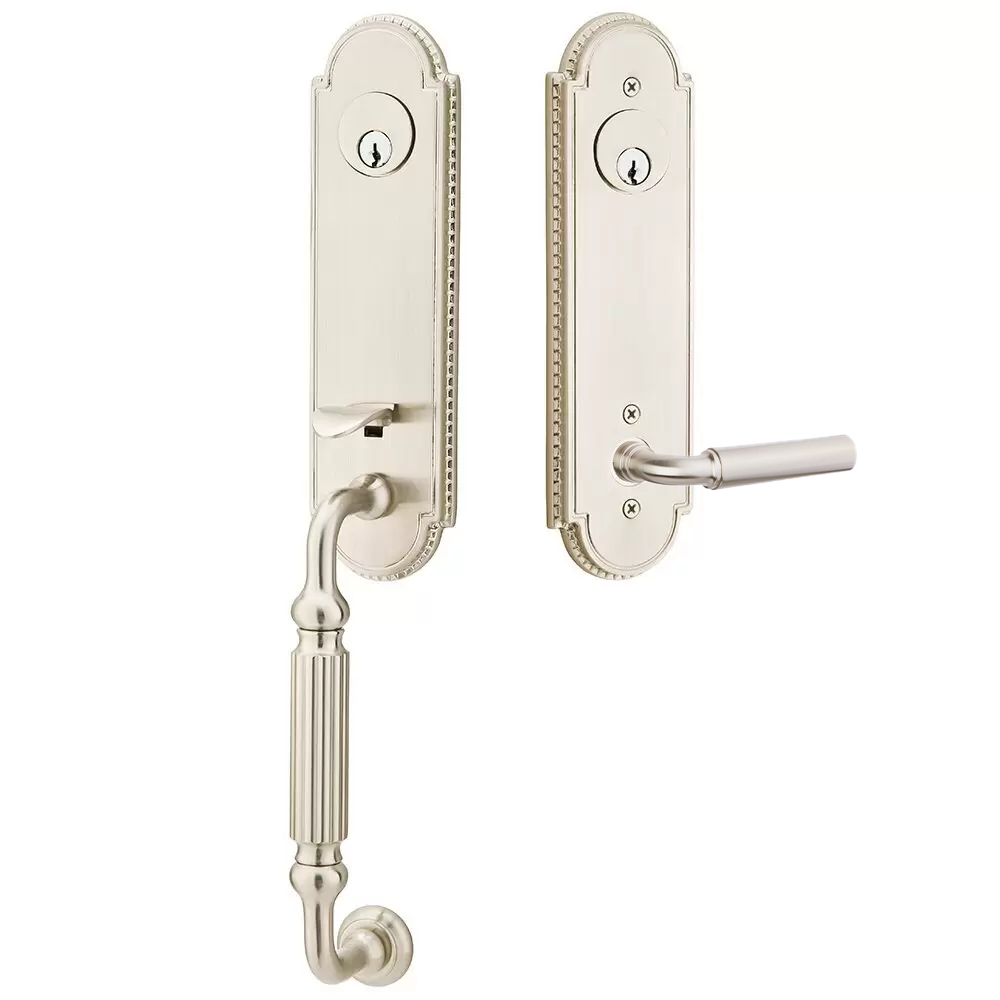 Emtek Orleans Tubular Entryset Monolithic with Manning Lever