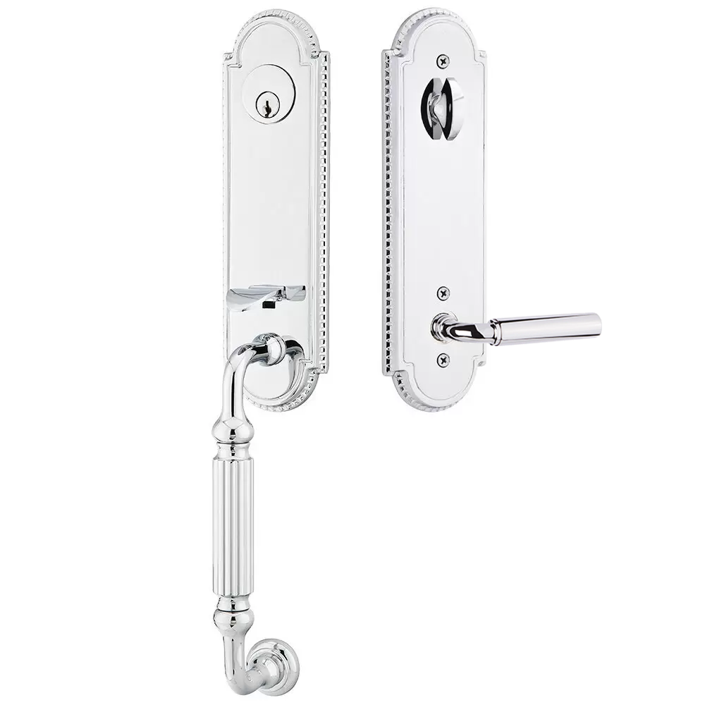 Emtek Orleans Tubular Entryset Monolithic with Manning Lever