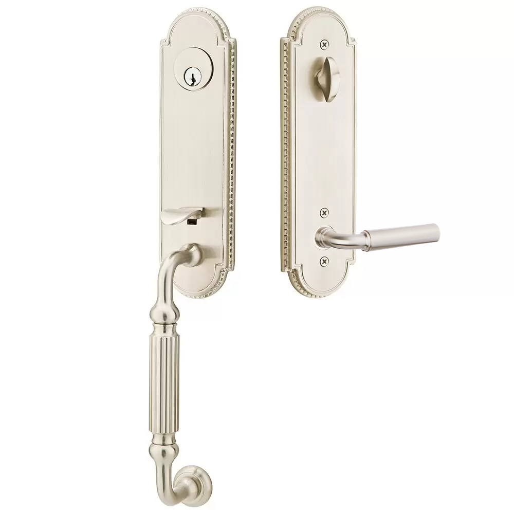 Emtek Orleans Tubular Entryset Monolithic with Manning Lever