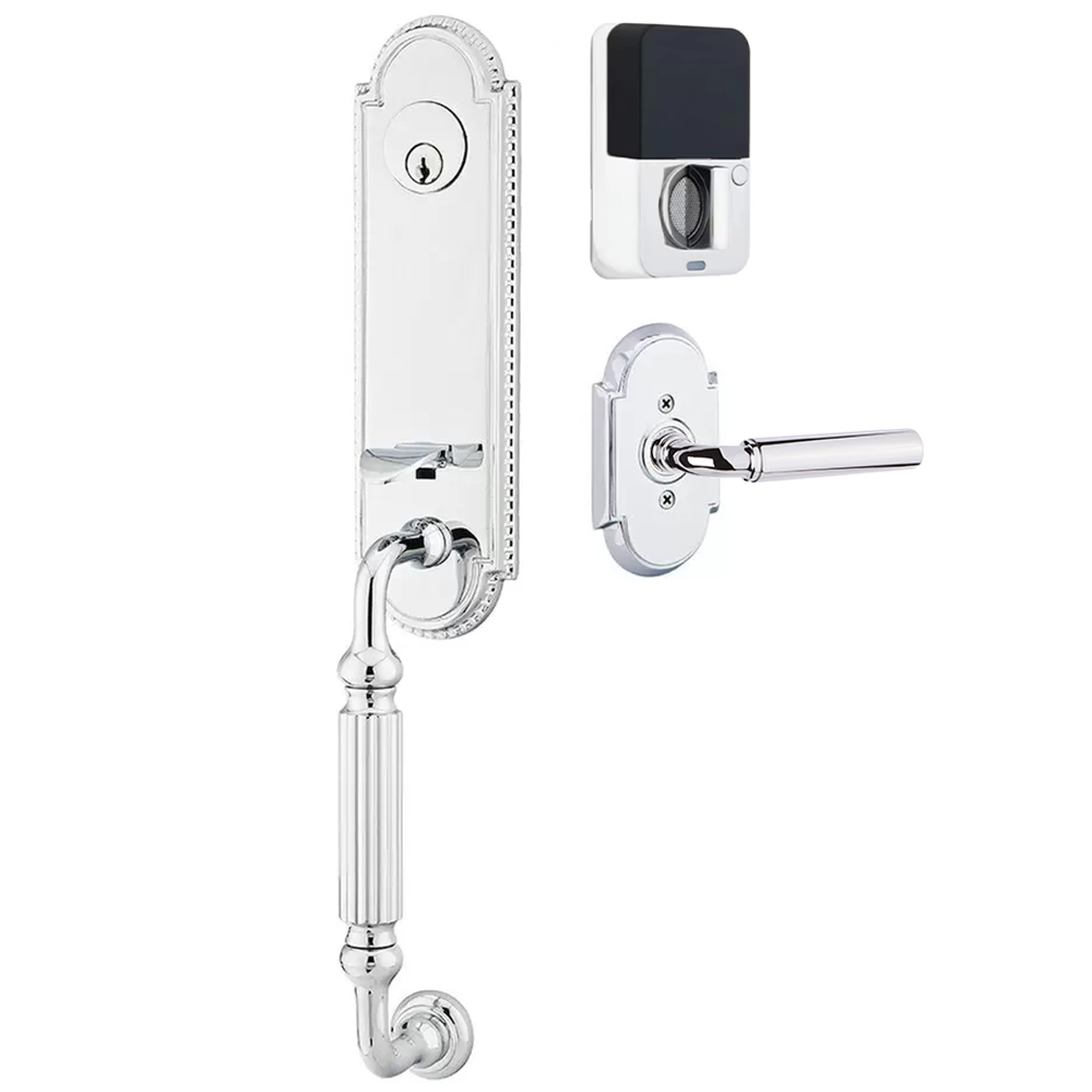 Emtek Orleans Tubular Entryset Monolithic with Manning Lever