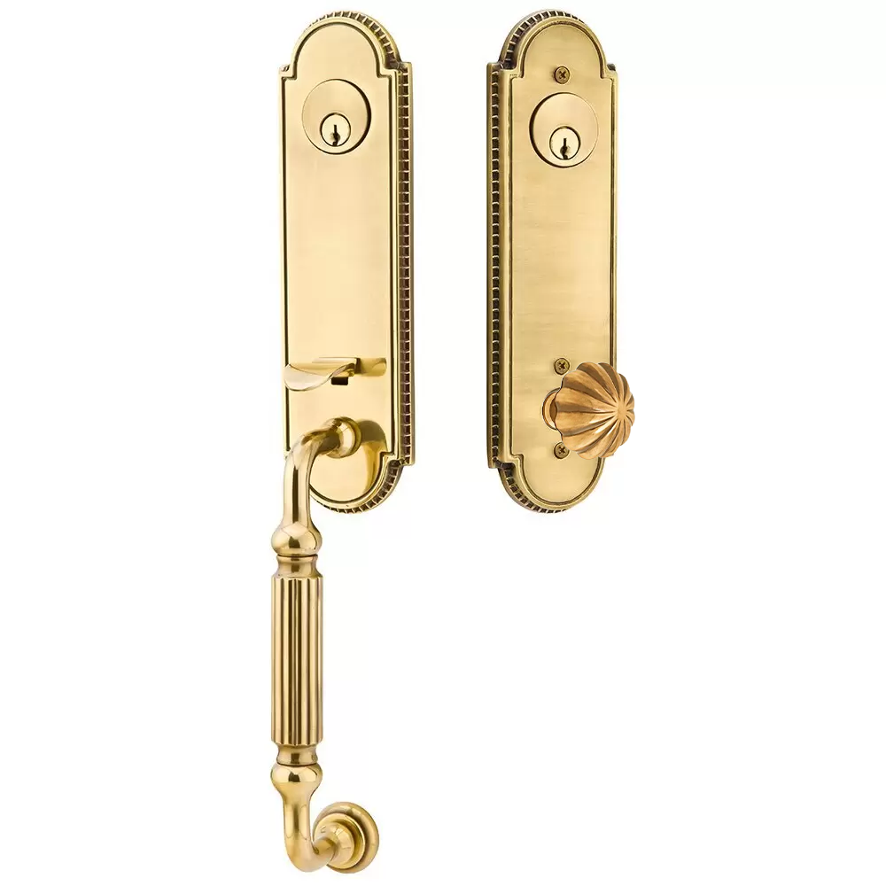 Emtek Orleans Tubular Entryset Monolithic with Melon Knob