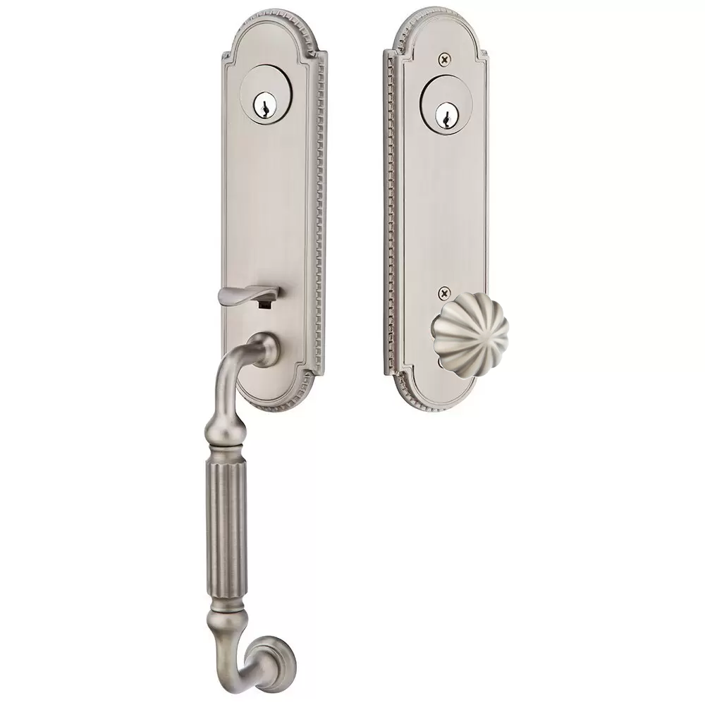 Emtek Orleans Tubular Entryset Monolithic with Melon Knob