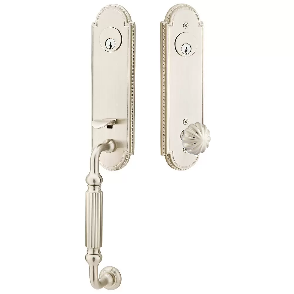 Emtek Orleans Tubular Entryset Monolithic with Melon Knob