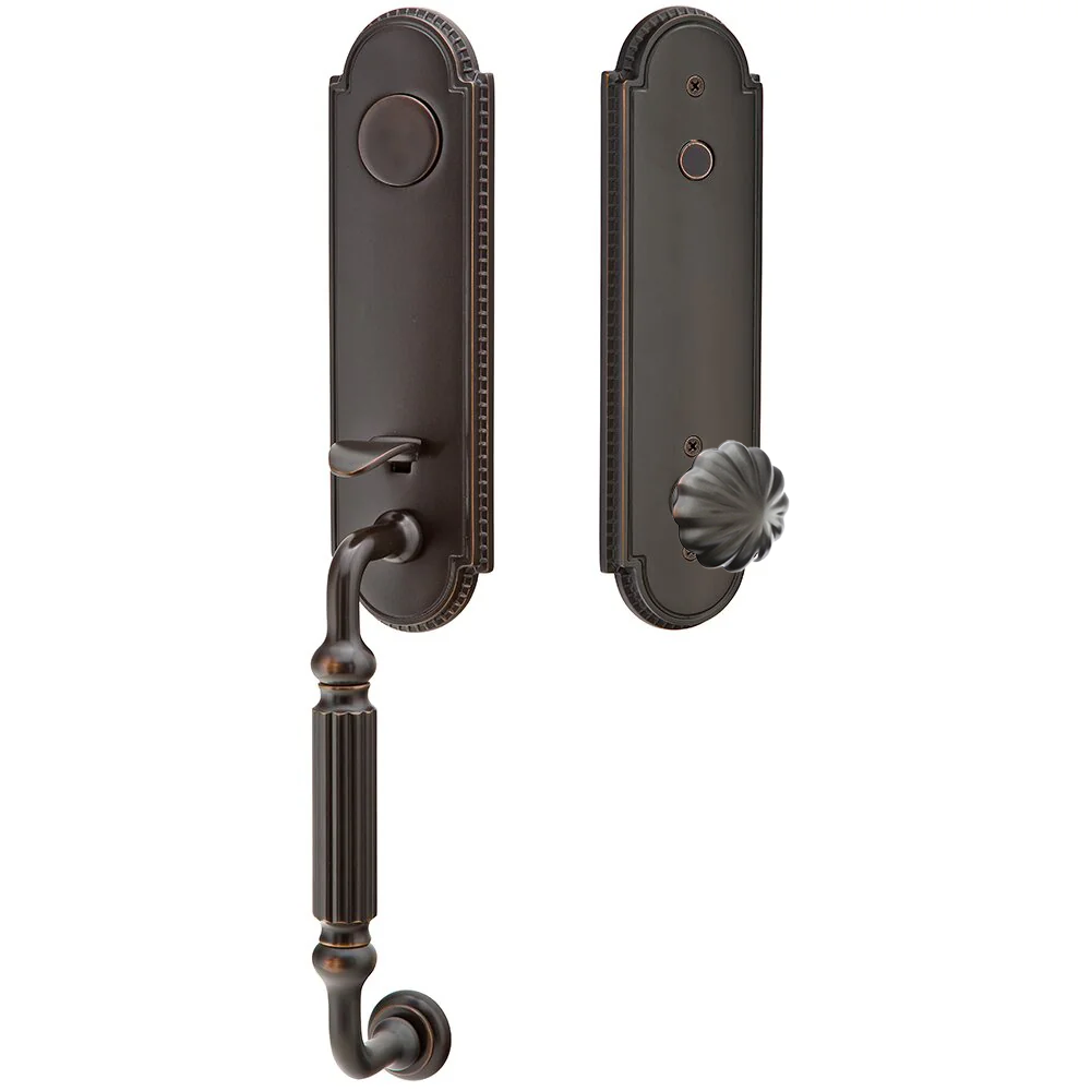 Emtek Orleans Tubular Entryset Monolithic with Melon Knob