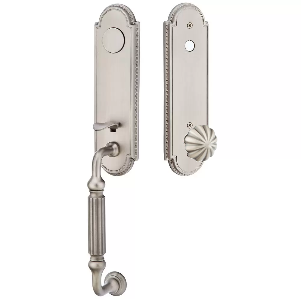 Emtek Orleans Tubular Entryset Monolithic with Melon Knob