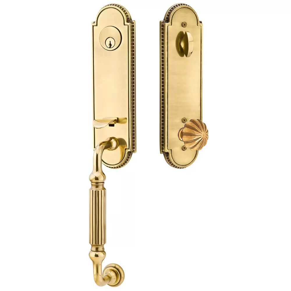 Emtek Orleans Tubular Entryset Monolithic with Melon Knob