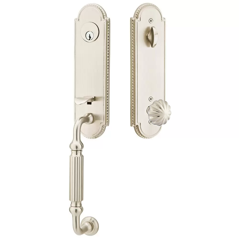 Emtek Orleans Tubular Entryset Monolithic with Melon Knob