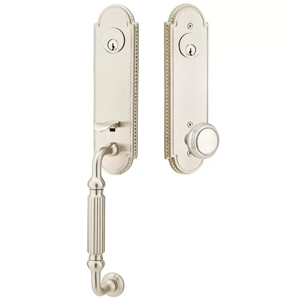 Emtek Orleans Tubular Entryset Monolithic with Norwich Knob