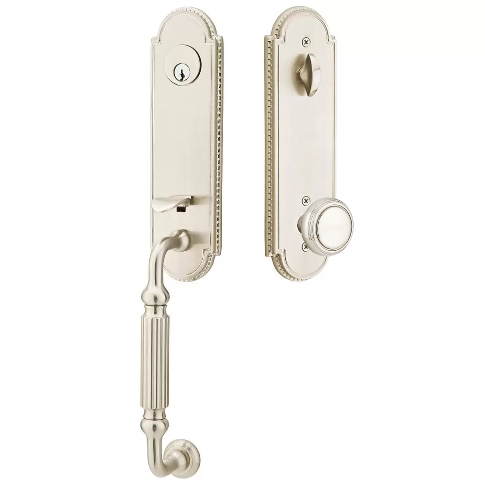 Emtek Orleans Tubular Entryset Monolithic with Norwich Knob